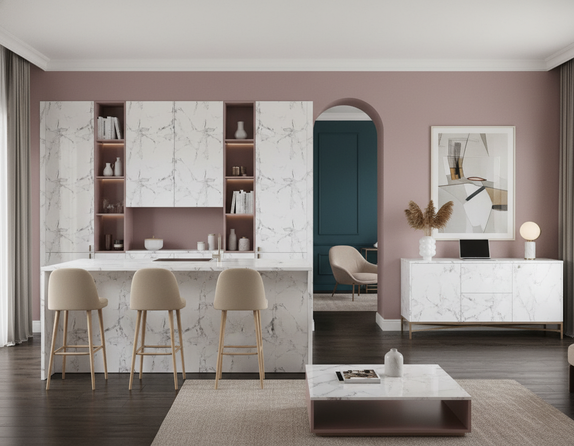 Kitchen Space with Calacatta Countertops
